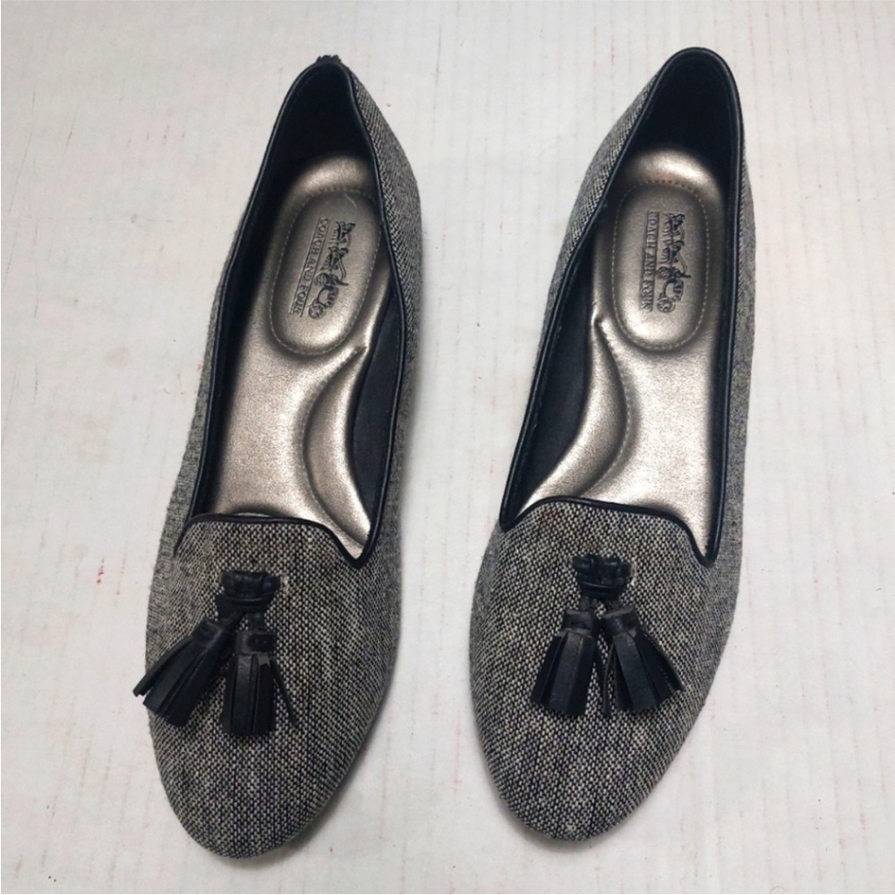 Coach and Four Women's Black and Gray Slip-on Loafers.